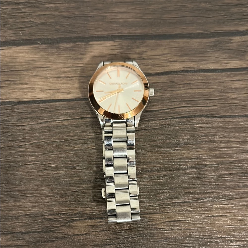 Michael Kors Two-Tone Silver and Rose Gold Watch